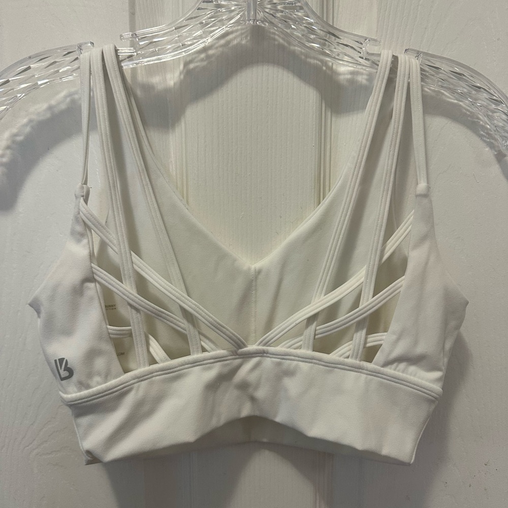 BuffBunny White Strappy Sports Bra - Picture 4 of 6